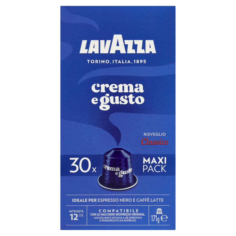 Caffè Crema E Gusto Risveglio Classico Compatibile Con Macchine Nespresso Original 30 Cps Maxi Pack Lavazza
