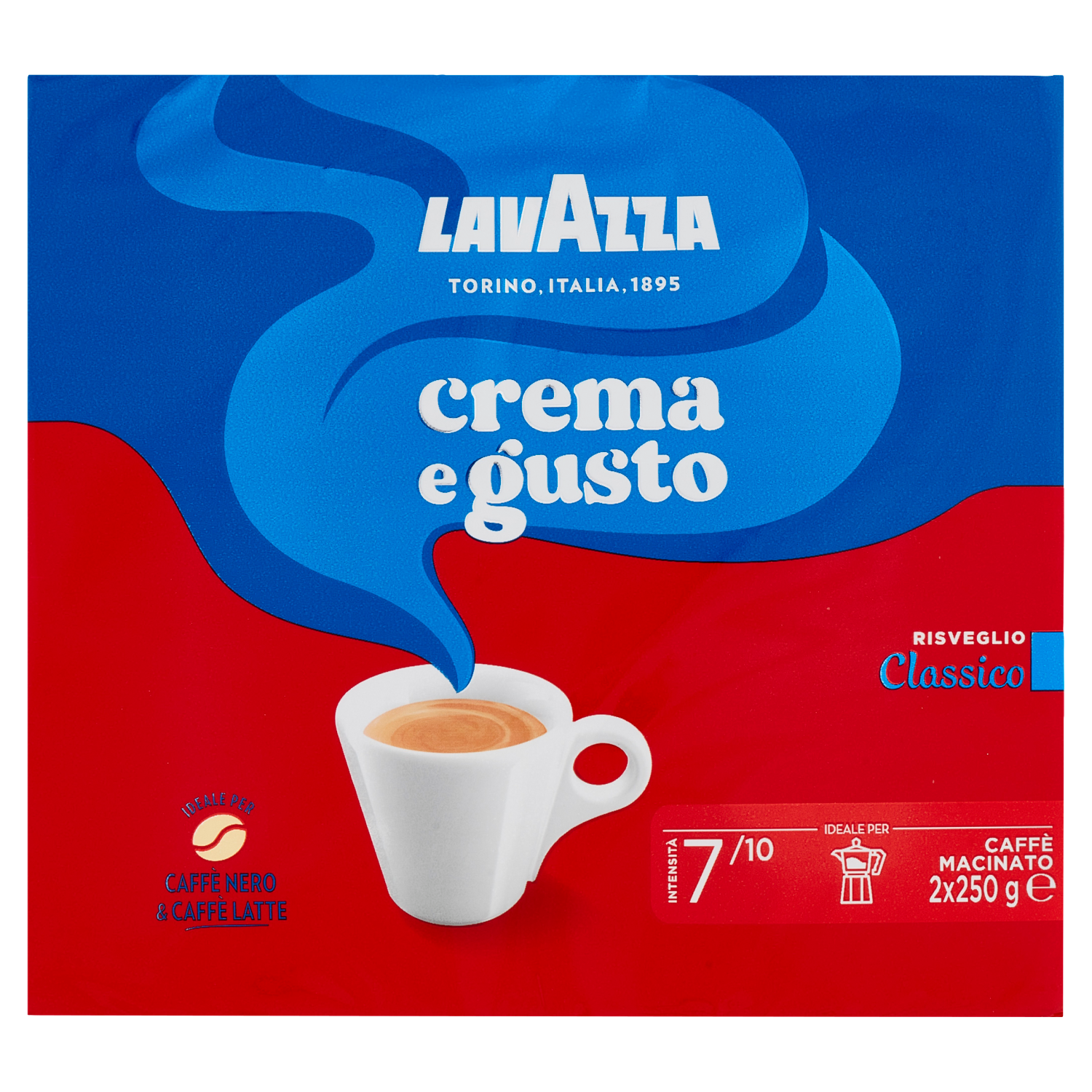 Caffè Crema E Gusto Risveglio Classico X2 Ideale Per Moka Lavazza