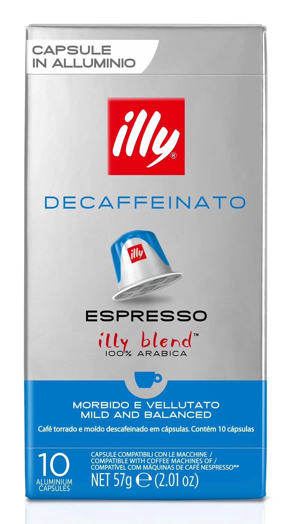 Caffè Decaffeinato Morbido E Vellutato 100% Arabica Compatibile Con Macchine Nespresso Original 10 Cps Illy