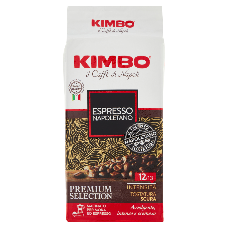 Caffè Espresso Napoletano Premium Selection Intensità 12/13 Macinato Per Moka Kimbo