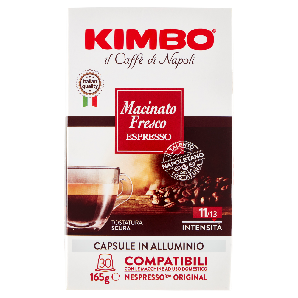 Caffè Macinato Fresco Intensità 11/13 Compatibile Con Macchine Nespresso 30 Cps Kimbo
