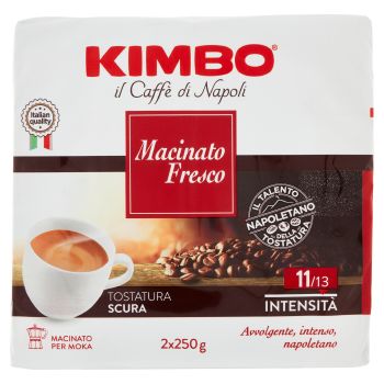 Caffè Macinato Fresco Intensità 11/13 X2 Macinato Per Moka Kimbo