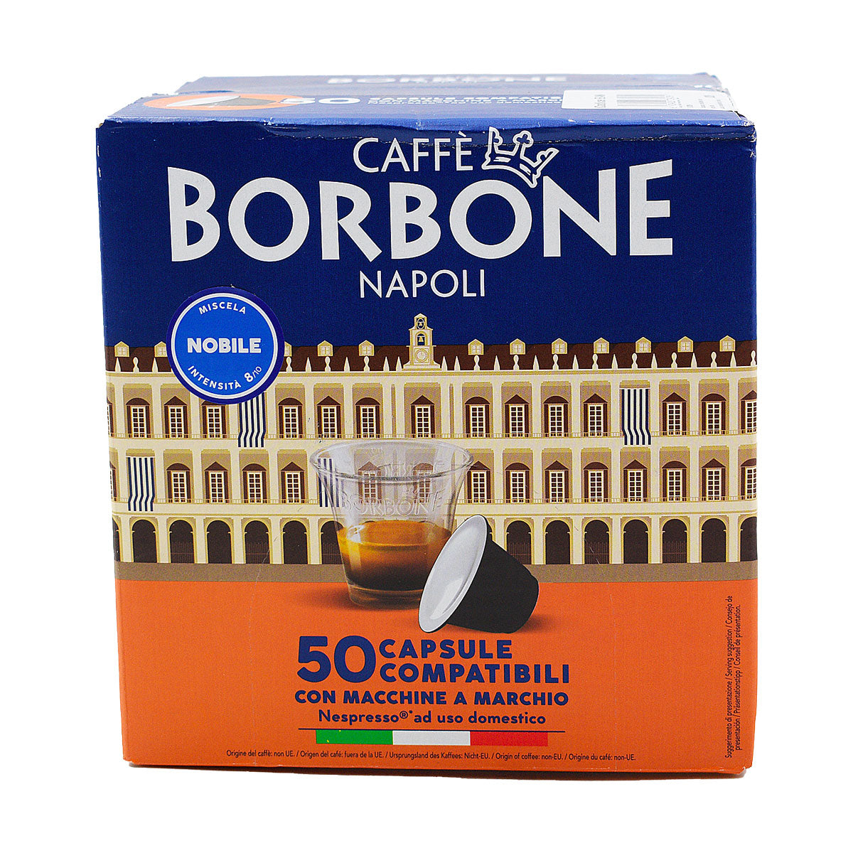Caffè Miscela Nobile Intensità 8/10 Compatibile Con Macchine Nespresso 50 Cps Borbone