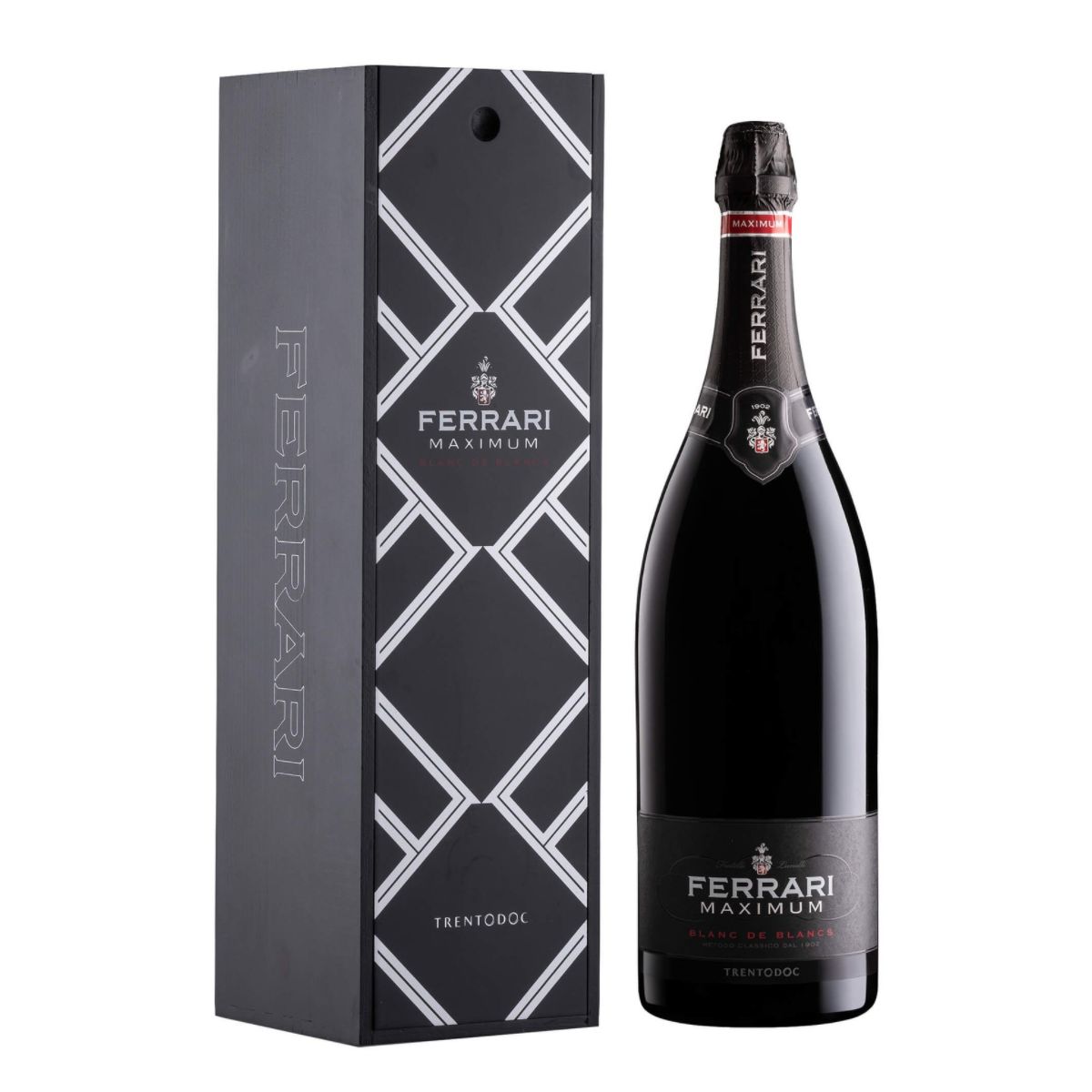 Trento DOC Ferrari Maximum Blanc De Blancs  Mathusalem 6L Astucciato Legno