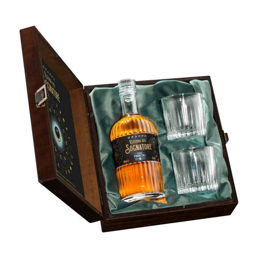 Confezione Grappa Riserva Del Sognatore + 2 Calici Francoli
