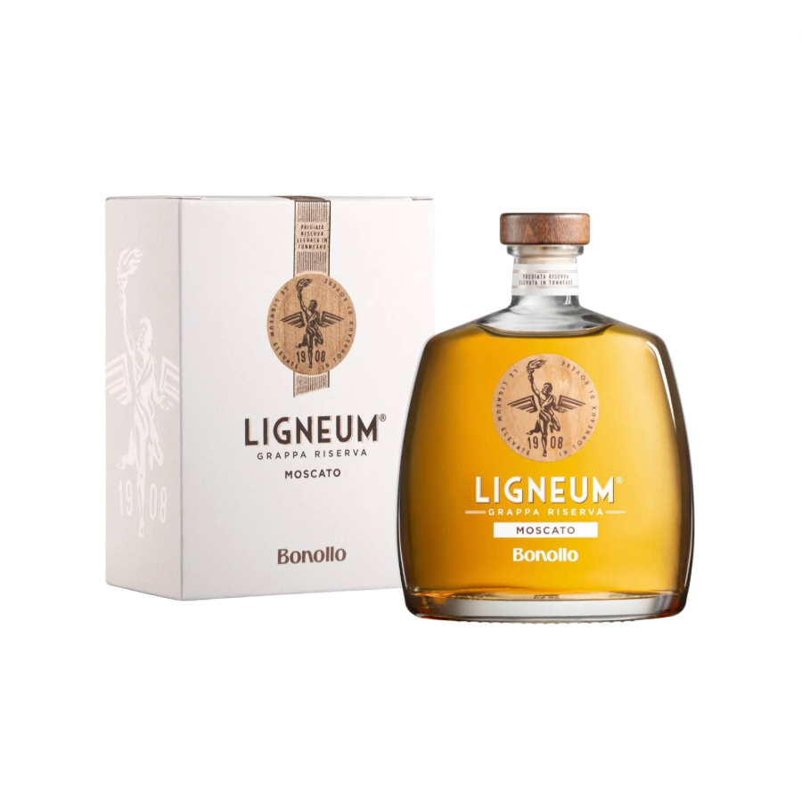 Grappa Ligneum Riserva Moscato Astucciata Bonollo