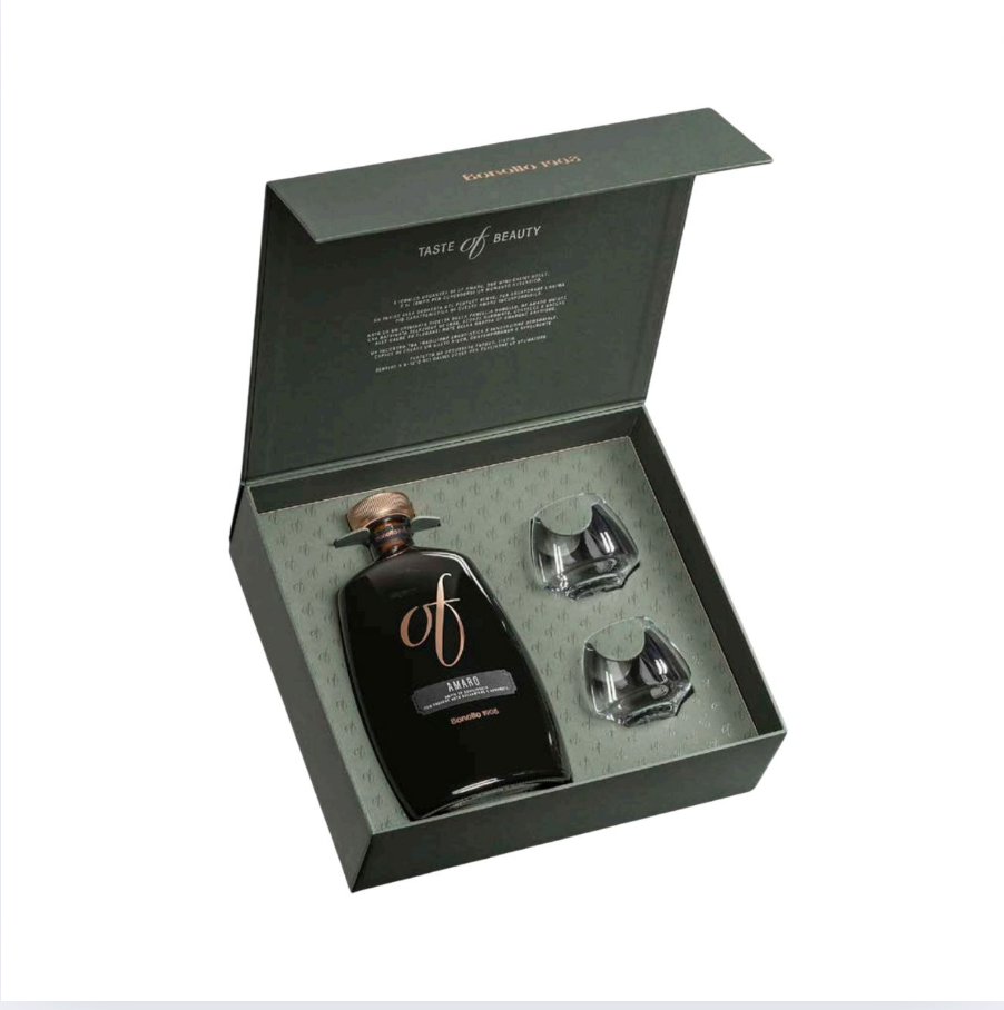 Confezione Amaro Of + 2 Calici Bonollo