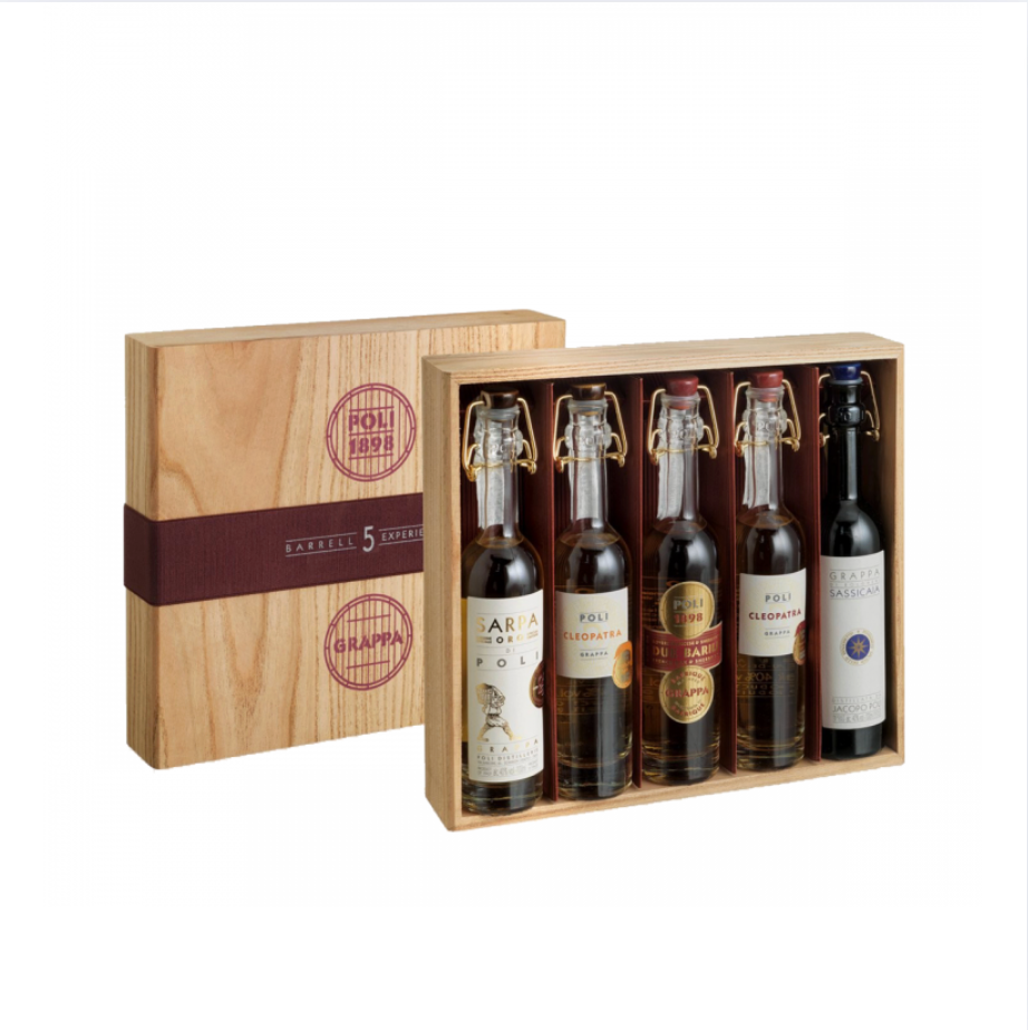 Confezione 5 Grappe Barrel Experience Legno Poli