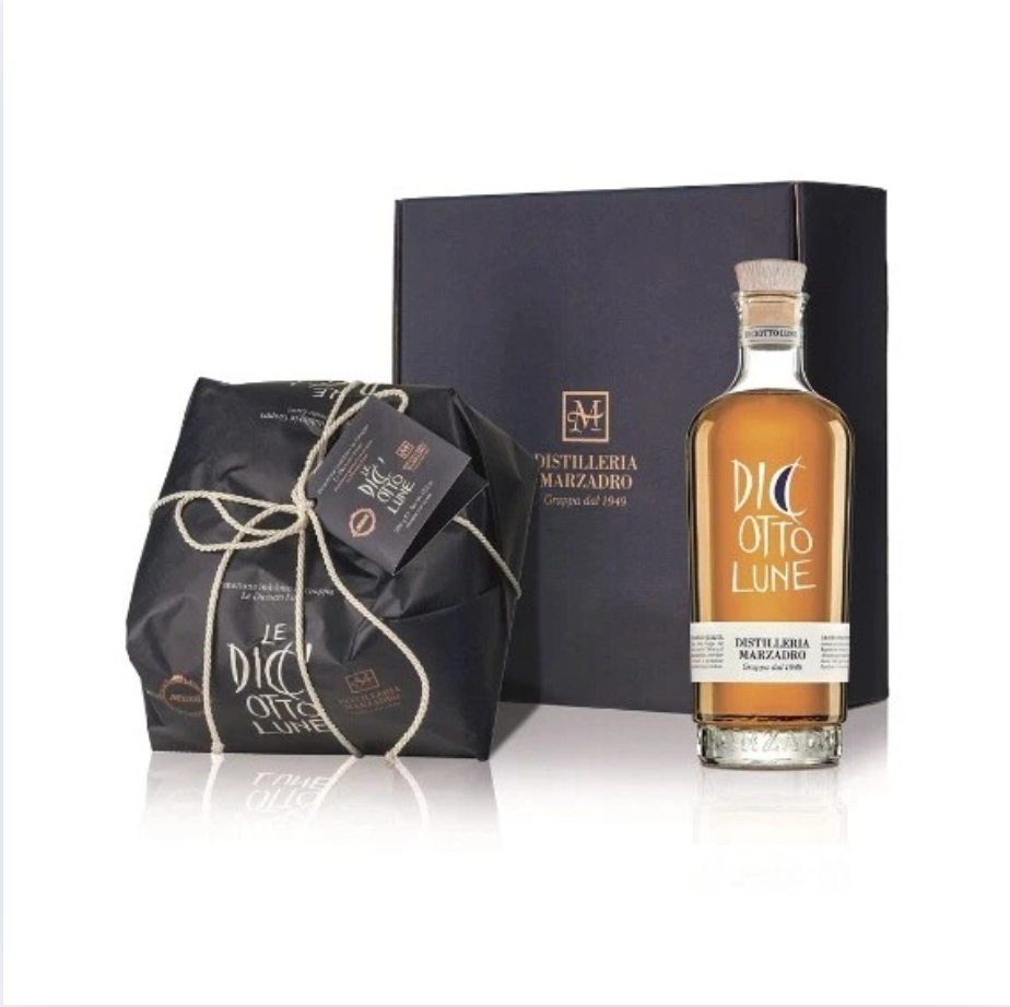 Confezione Panettone + Grappa 18 Lune Marzadro