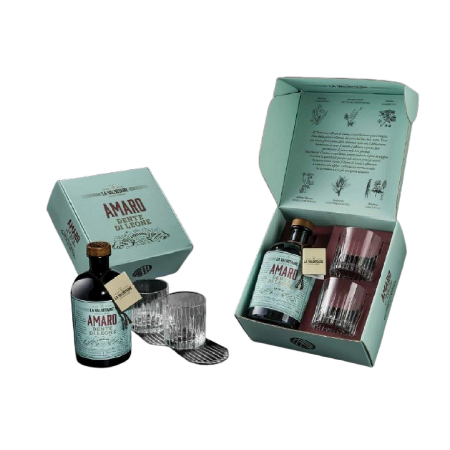 Confezione Amaro Dente Di Leone + 2 Calici Francoli